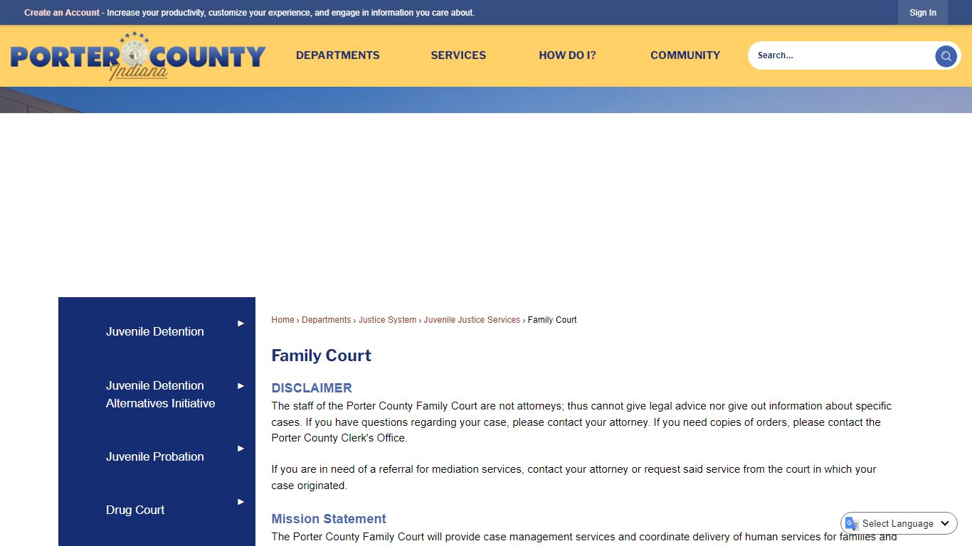 Family Court | Porter County, IN - Official Website